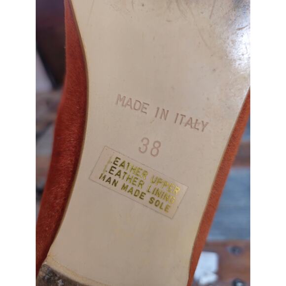 Sundance Caramel Suede Ballet Flats Cottage Boho Western Studs Italy 7.5 38 EUC - Picture 10 of 10